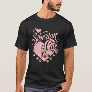 T-shirt Propriétaire sibérien J'aime les chats sibériens