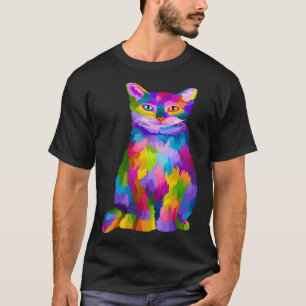 T-shirt Propriétaires de chats mignons colorés Chat graphi