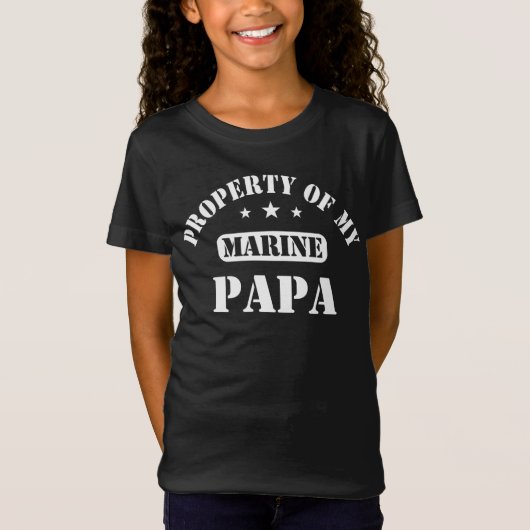 T-Shirt Propriété de mon papa marin (Devant)