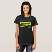 T-shirt Propriété d'une chemise noire Chartreuse (Devant entier)