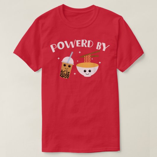 T-shirt Propulsé Par Boba Et Ramen Bubble Tea (Design devant)
