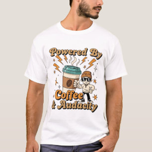 T-shirt Propulsé Par Café & Audacity - Drôle Cartoon Café