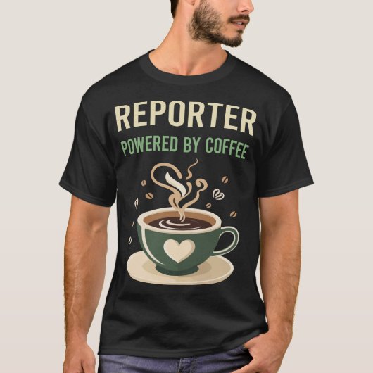 T-shirt Propulsé Par Coffee Reporter (Devant)