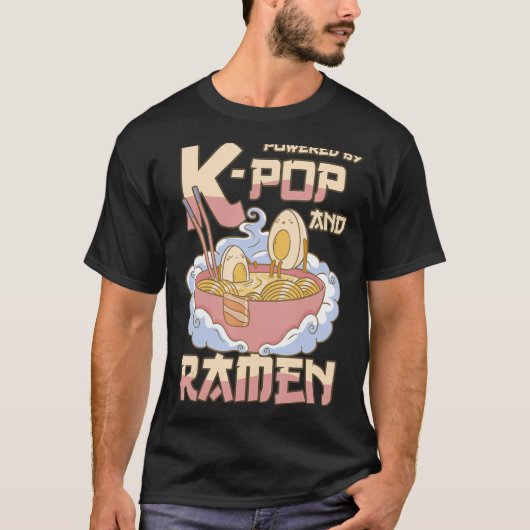T-shirt Propulsé par K-Pop et Ramen - KPOP (Devant)