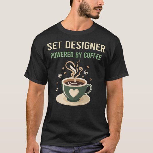 T-shirt Propulsé Par Le Concepteur De Cafés (Devant)