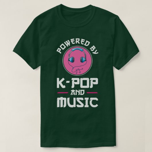 T-shirt Propulsé par le k-pop et la musique (Design devant)