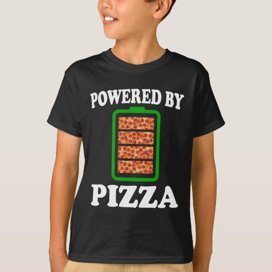 T-shirt Propulsé par Pizza - Pizza Drôle (Devant)