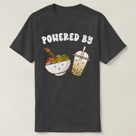 T-shirt Propulsé Par Ramen et Boba Thé Cute Bubble Thé de (Design devant)