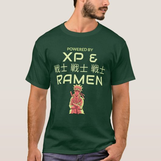T-shirt Propulsé par XP et Ramen (Devant)