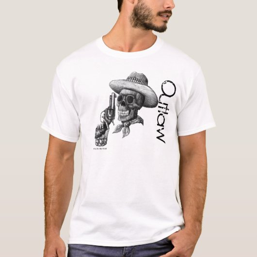 T-shirt proscrit d'art de dessin de stylo d'encre (Devant)