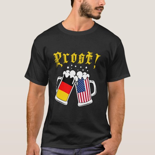 T-shirt Prost Cheers Beer Festival American German Beer D (Devant)
