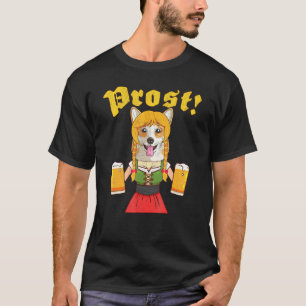 T-shirt Prost Corgi Lederhosen Fille Chien Bière