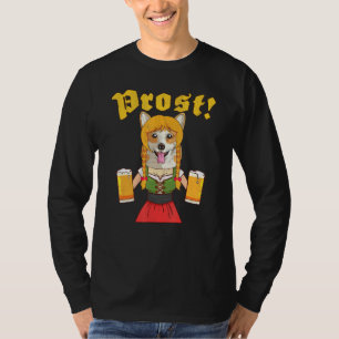 T-shirt Prost Corgi Lederhosen Girl Dog Beer