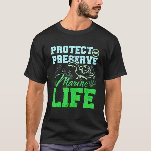 T-shirt Protect and preserve marine life (Devant)