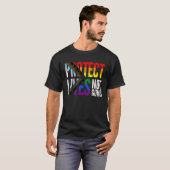 T-shirt Protect lives not guns, rainbow Progress Pride Fla (Devant entier)