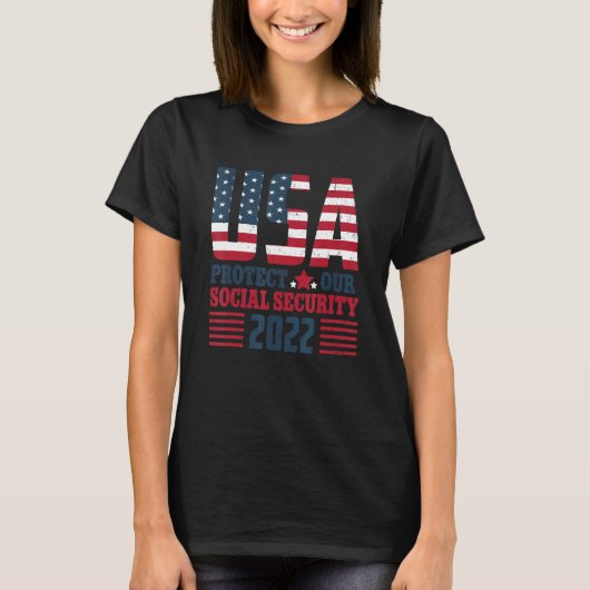 T-shirt Protect Our Social Security USA Flag (Devant)
