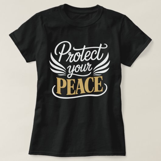 T-shirt Protect Your Peace Calligraphy Tee (Design devant)