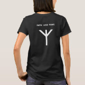 T-shirt Protection Algiz Rune & Faith Love Peace Text T-Sh (Dos)