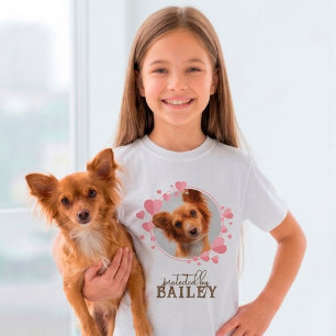 T-shirt Protégé par Chien Photo de Compagnie Personnalisée
