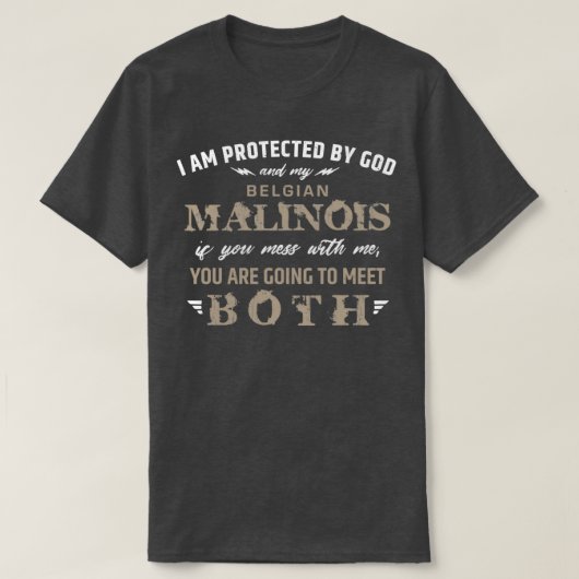 T-shirt Protégé par le berger belge Malinois (Design devant)