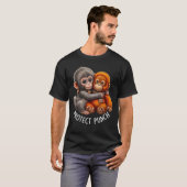 T-shirt Protéger bébé singe Punch Monkey Singe mignon (Devant entier)
