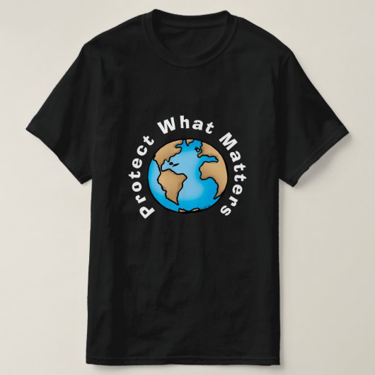 T-shirt Protéger ce qui compte Éco conception Terre (Design devant)