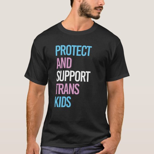 T-SHIRT PROTÉGER ET SOUTENIR LES ENFANTS TRANS (Devant)