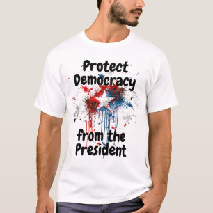 T-shirt Protéger la démocratie contre le président Donald 