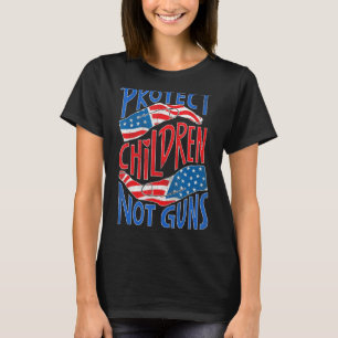 T-shirt Protéger les enfants et non les armes à feu Anti-a