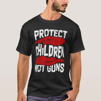 T-shirt Protéger Les Enfants Non Les Armes À Feu Orange As