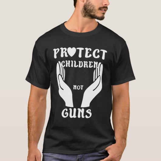 T-shirt Protéger les enfants non les armes à feu Orange Pr (Devant)