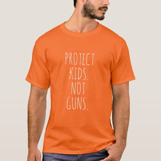 T-shirt Protéger les enfants Pas les armes orange blanc éc (Devant)