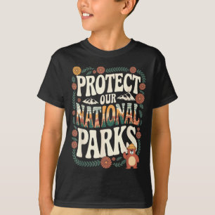 T-shirt Protéger les parcs nationaux pêche rétro nature