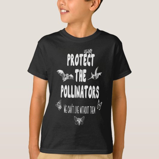 T-shirt Protéger les pollinisateurs Papillon Bat Bees Moth (Devant)