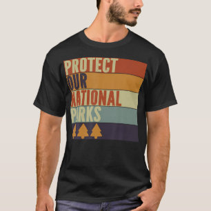 T-shirt Protéger nos 63 parcs nationaux US randonnée en pl