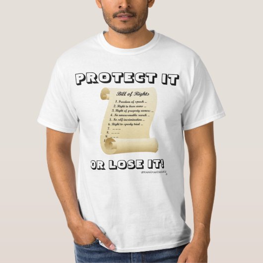 T-shirt Protéger notre déclaration des droits (Devant)