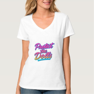 T-shirt Protégez les poupées Neon Art Rétro