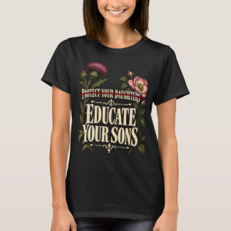 T-shirt Protégez vos filles, éduquez vos fils Floral