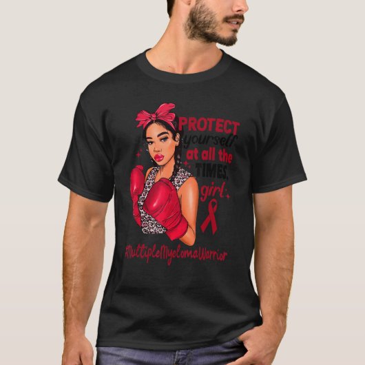 T-shirt Protégez-vous Fille Noire Femmes Myélome multiple (Devant)