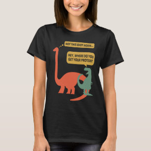 T-shirt Protéine de gym végane Dinosaures Rex Fitness véga