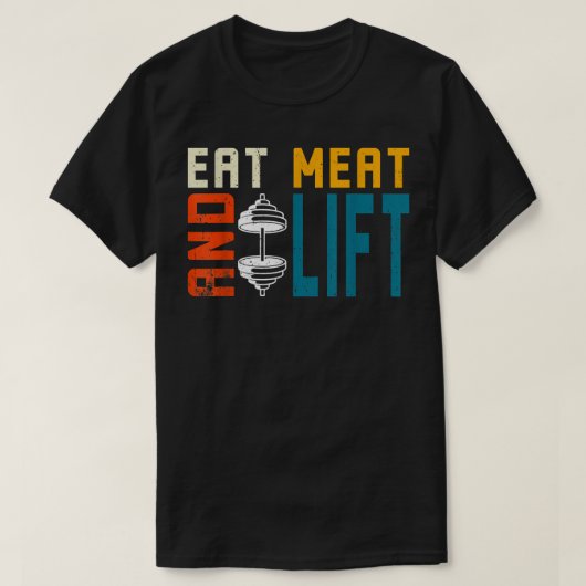 T-shirt Protéine Diet Eat Meat And Lift (Design devant)