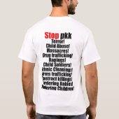 T-shirt Protestation. Arrêtez le terrorisme (Dos)