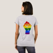 T-shirt Protestation de poing augmentée par arc-en-ciel du (Dos entier)