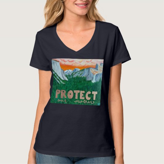 T-shirt protestation, protection de la nature maternelle, (Devant)