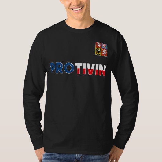 T-shirt Protivin République Tchèque Drapeau Coeur Lion Coa (Devant)