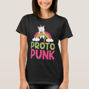 T-shirt Proto Punk Licorne Chat Arc-en-ciel Coloré Unicat