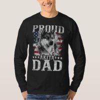 Proud Akita Papa - Patriotique Fête des pères Cani