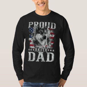 T-shirt Proud Akita Papa - Patriotique Fête des pères Cani