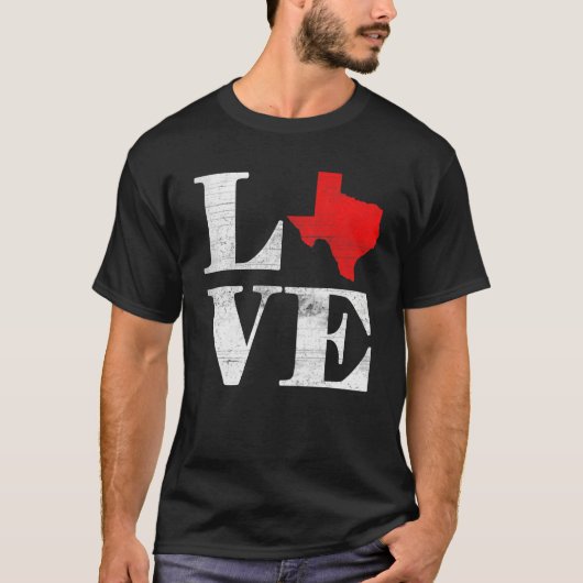 T-shirt Proud America Citizen State Flag Land Map Love Tex (Devant)