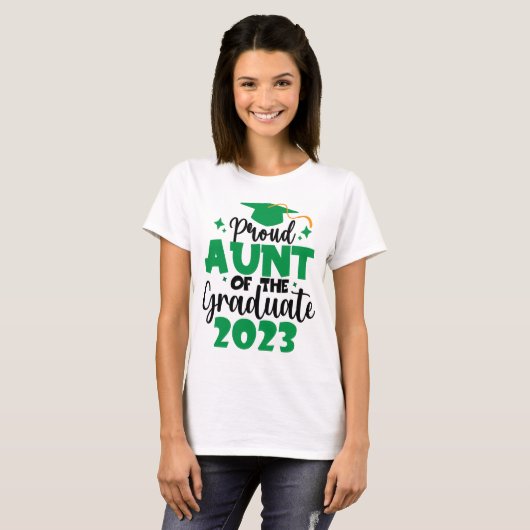 T-shirt Proud AUNT d'une classe de 2023 Graduate Fun Scrip (Devant entier)